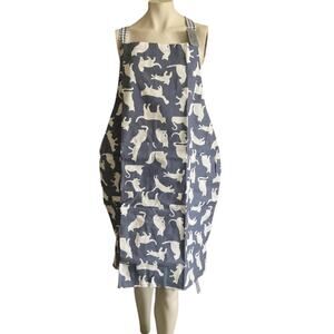 Apron Full Chef Light Blue Cats Kittens NWT
